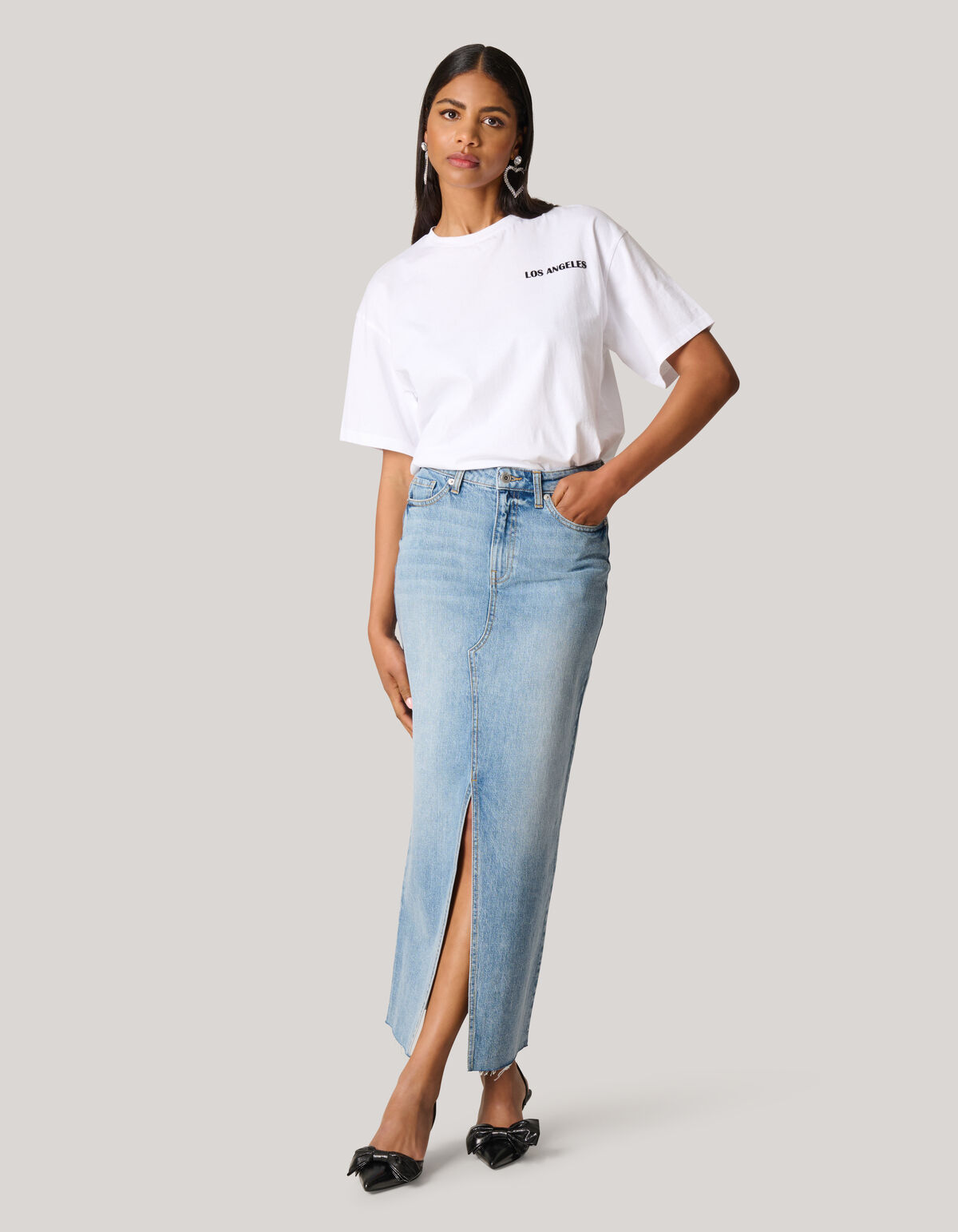 Velvet Artwork T-Shirt Wit SHOEBY WOMEN