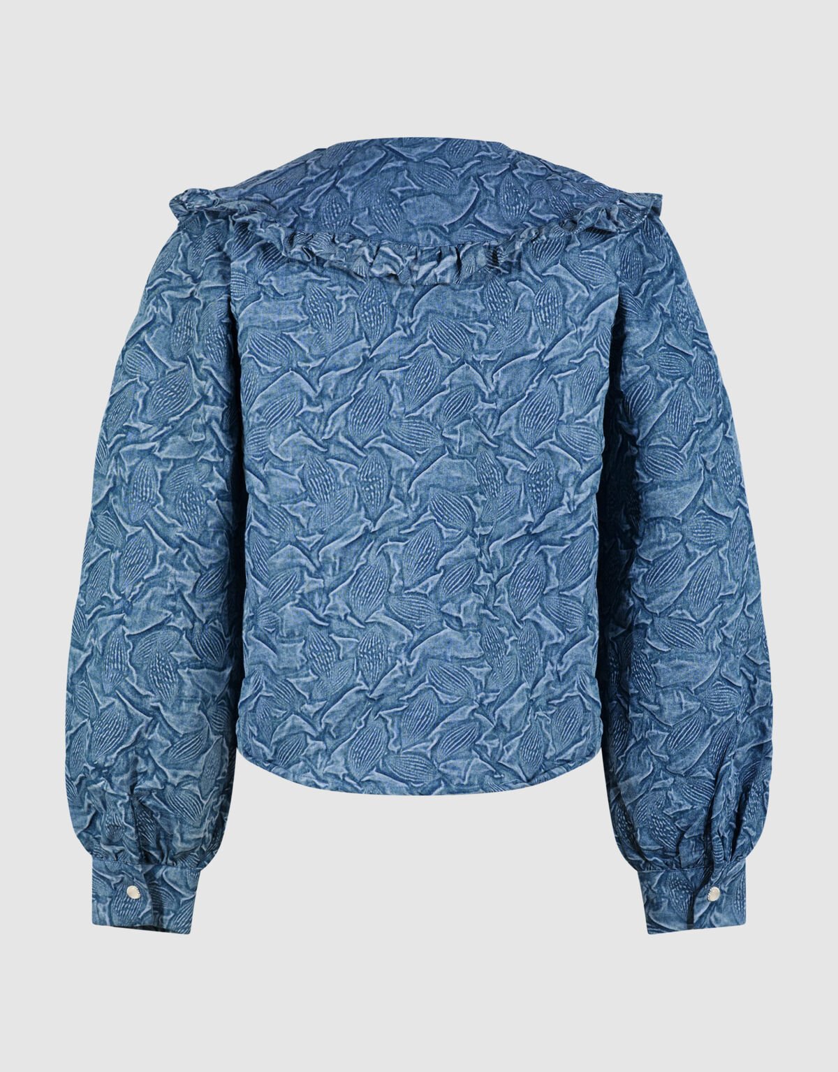 Big Collar Denim Blouse Blauw SHOEBY WOMEN