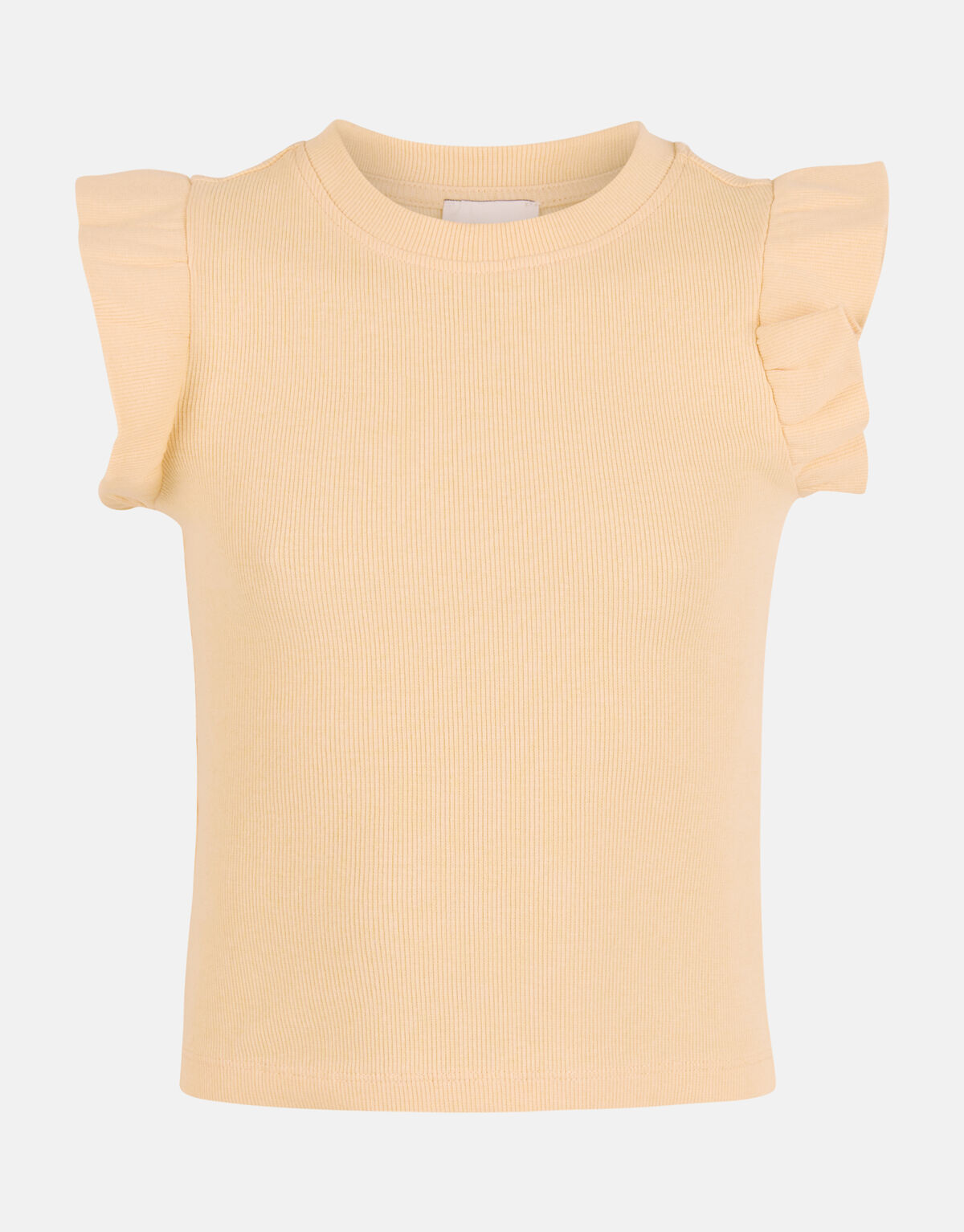 Ruffle Rib Top Oranje SHOEBY GIRLS