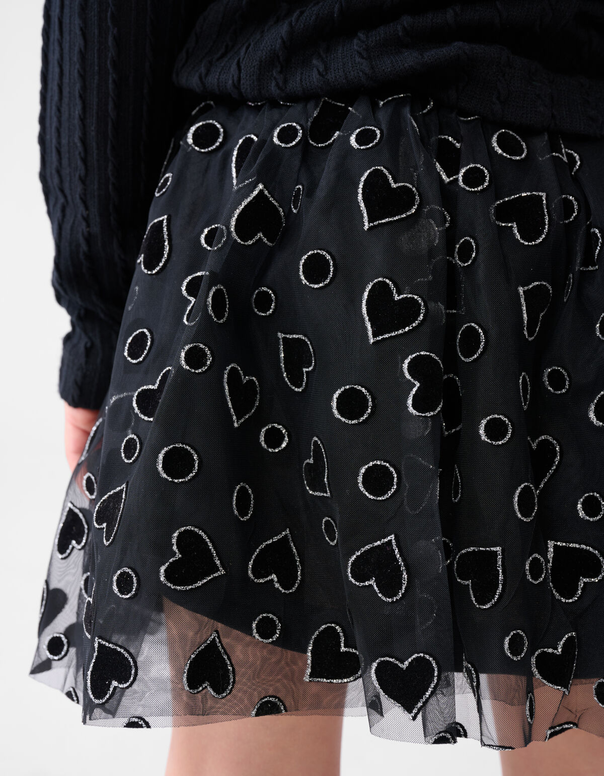 Glitter Mesh Rok Zwart SHOEBY GIRLS