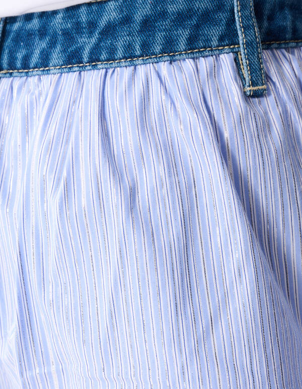 Pinstripe Banana Artwork Short Blauw SHOEBY GIRLS