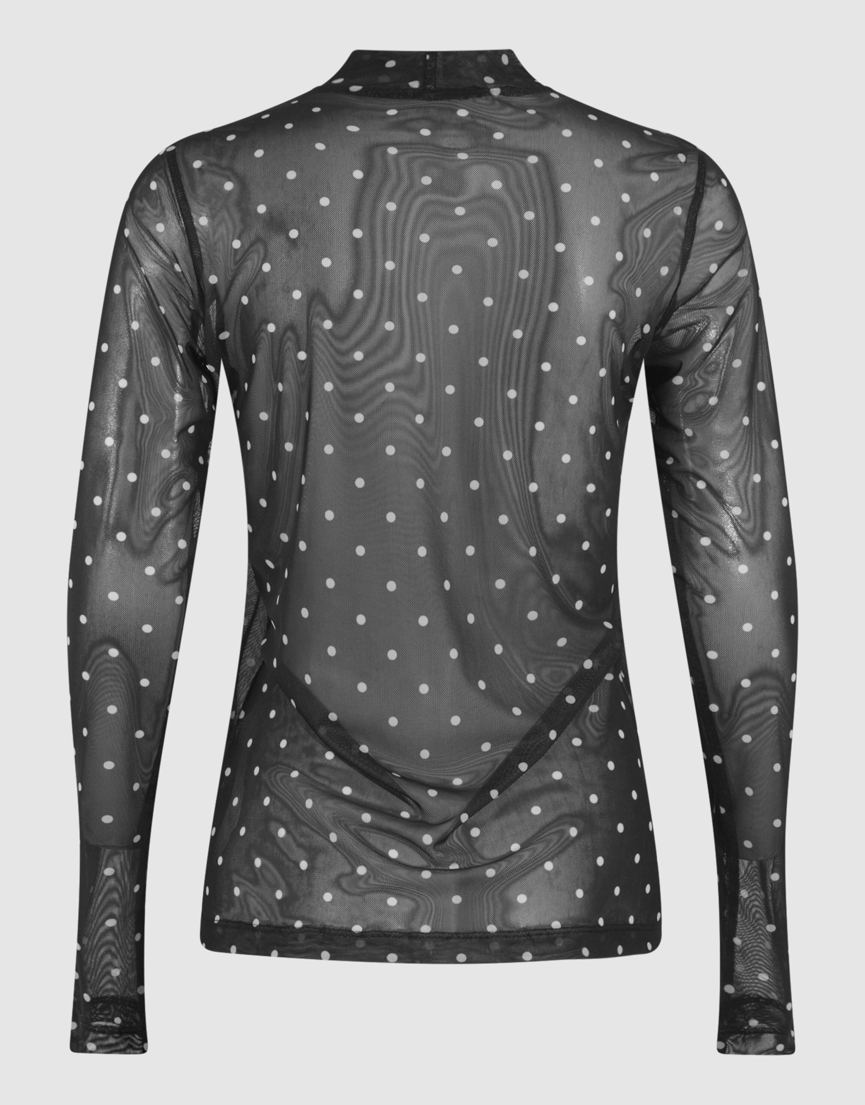 Mesh Polkadot Longsleeve Top Zwart SHOEBY WOMEN