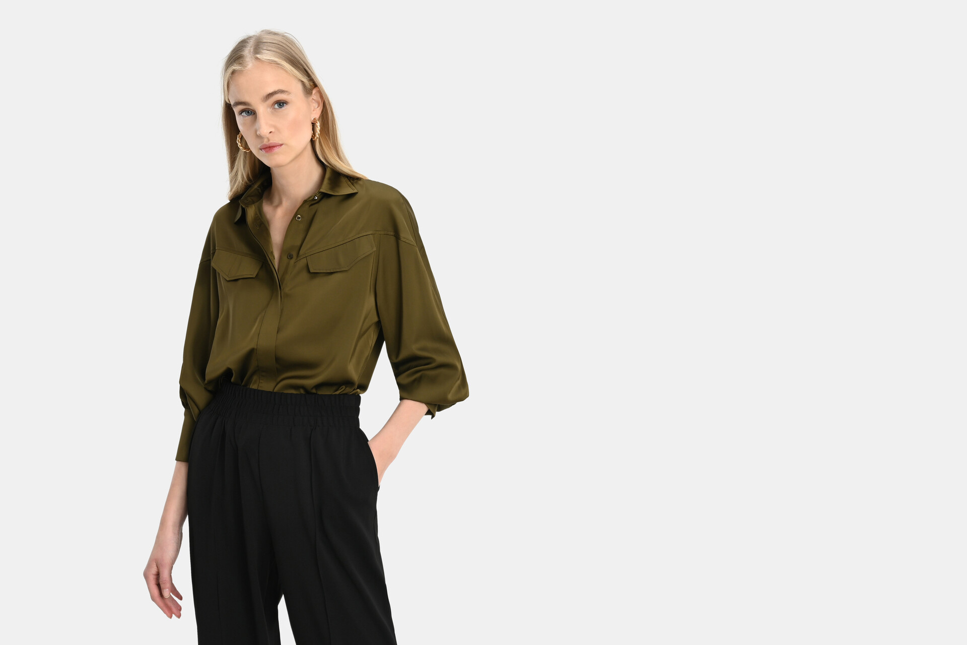 Satin Cargo Blouse SHOEBY WOMEN