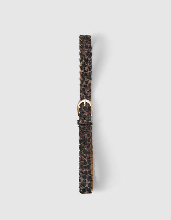 Gevlochten Leopard Riem Bruin SHOEBY ACCESSOIRES