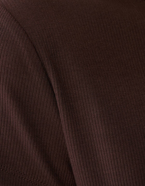 Rib T-shirt Bruin SHOEBY WOMEN