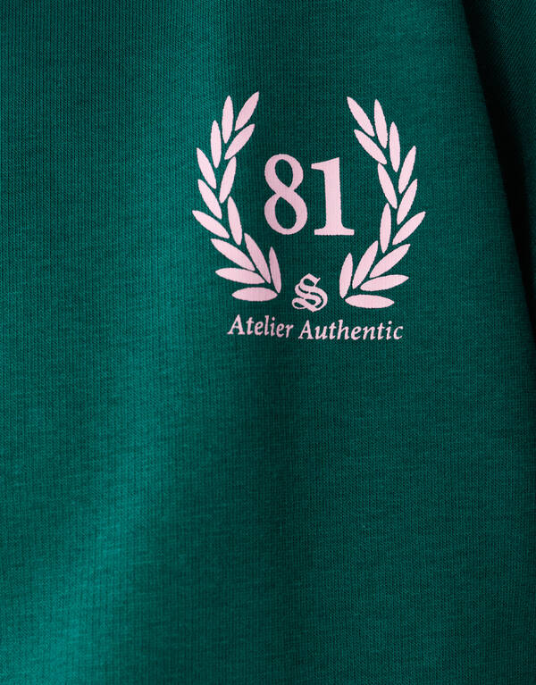 Social Club Artwork Sweater Donkergroen SHOEBY WOMEN