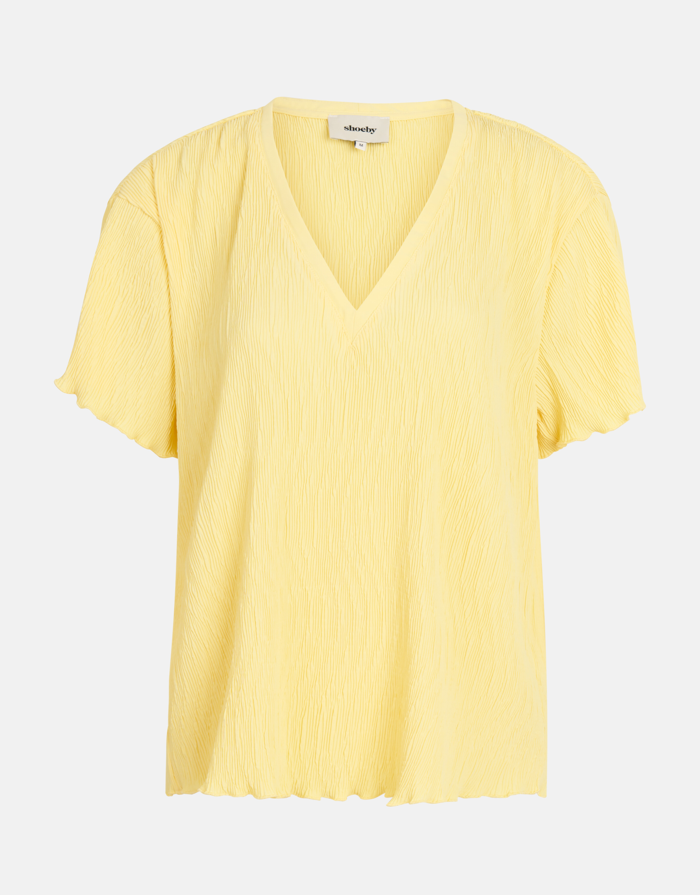 Crinkle T-shirt Geel SHOEBY WOMEN