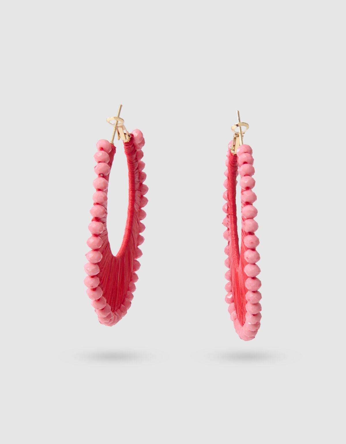 Beaded Hoop Oorbellen Roze SHOEBY ACCESSOIRES
