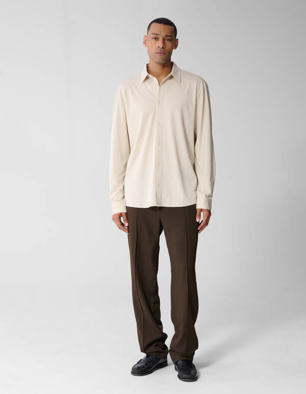 Twill Pintuck Broek Donkerbruin SHOEBY MEN