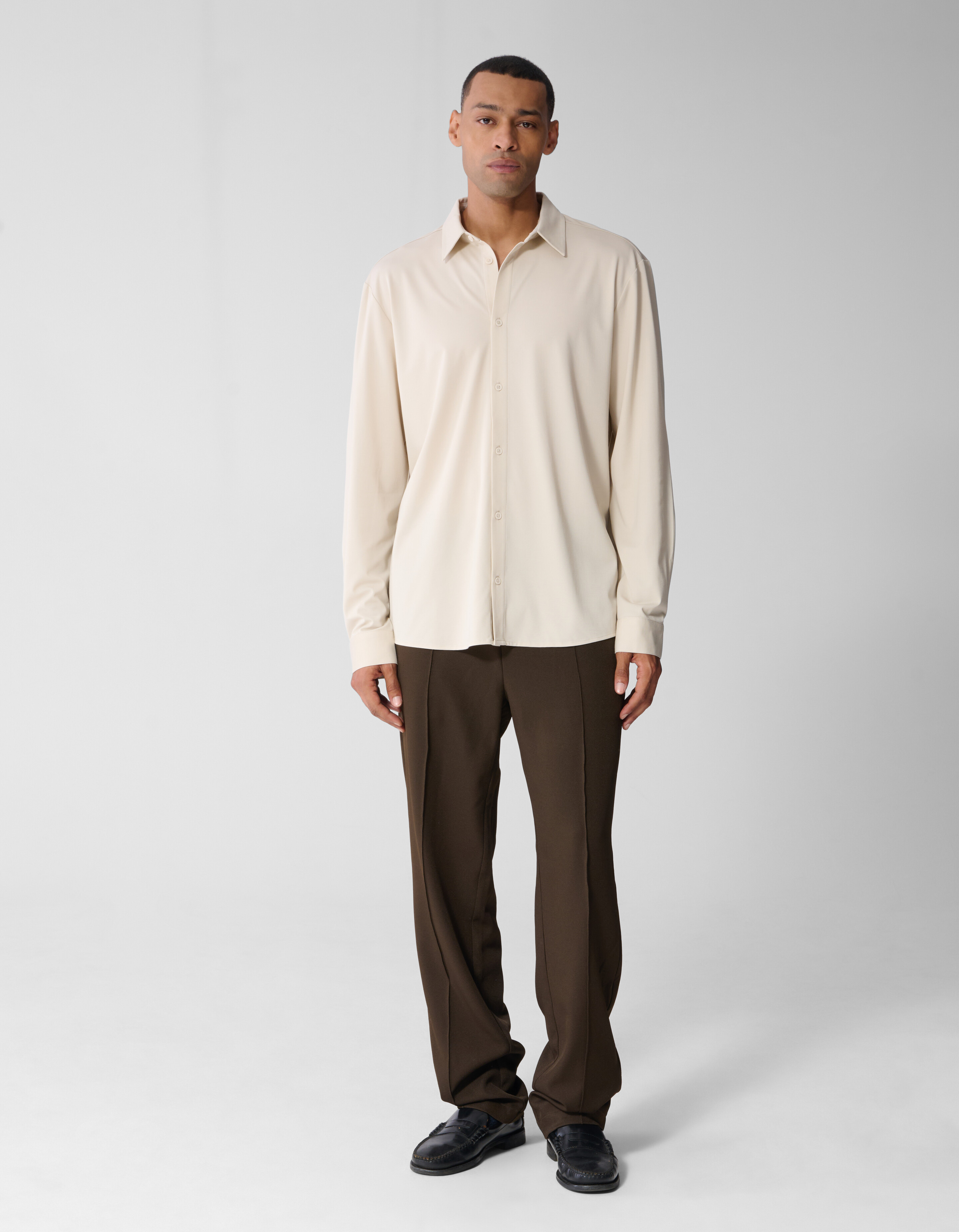 Twill Pintuck Broek Donkerbruin SHOEBY MEN