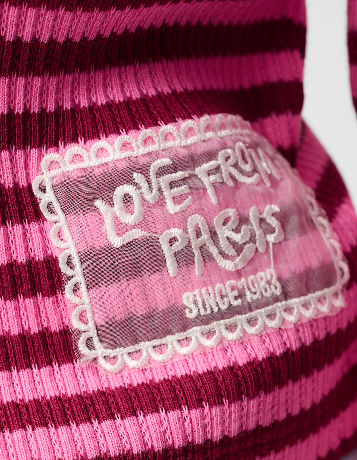 Striped Ruffle Top Donkerrood SHOEBY GIRLS