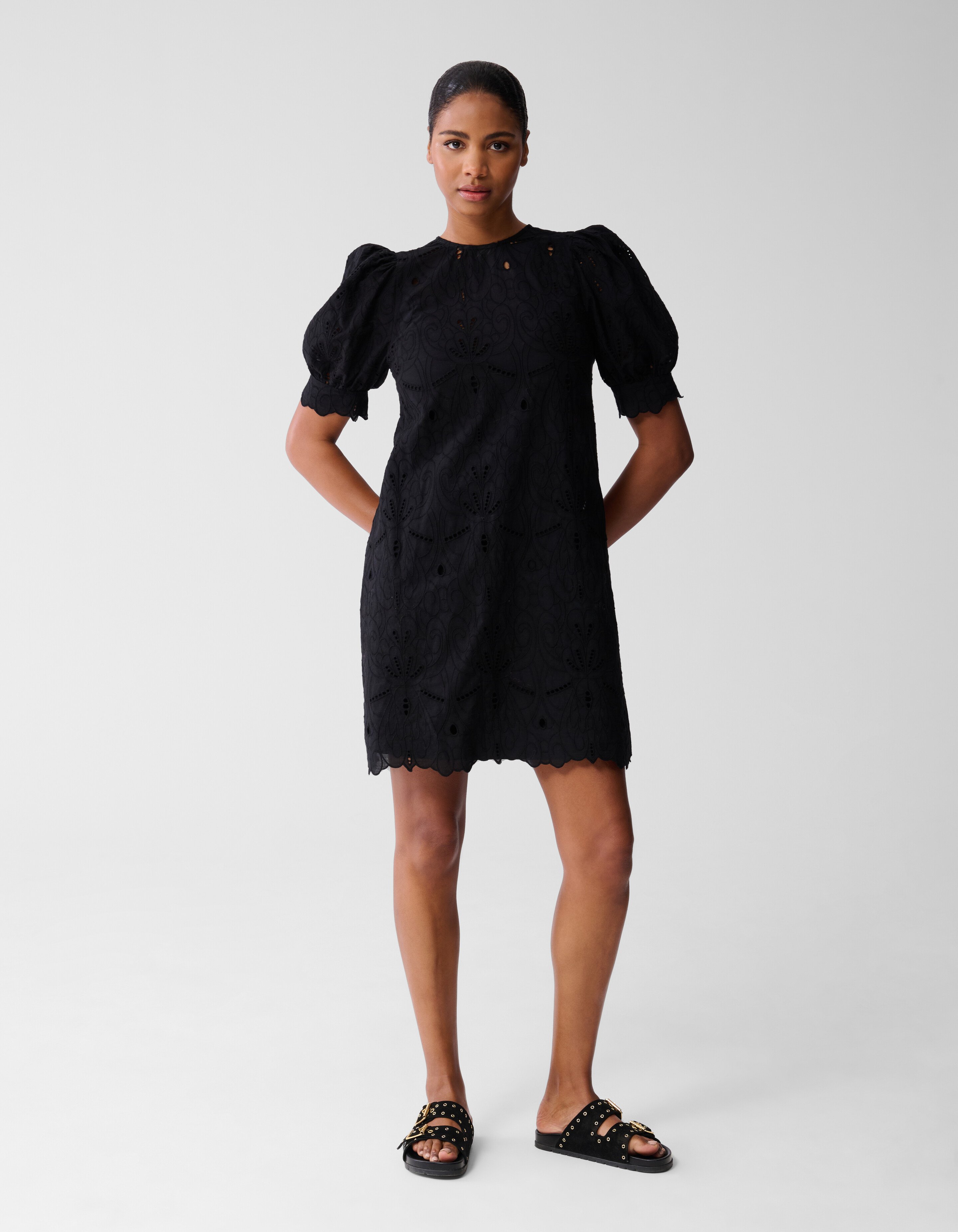 Embroidery Mini Jurk Zwart By Fred SHOEBY WOMEN