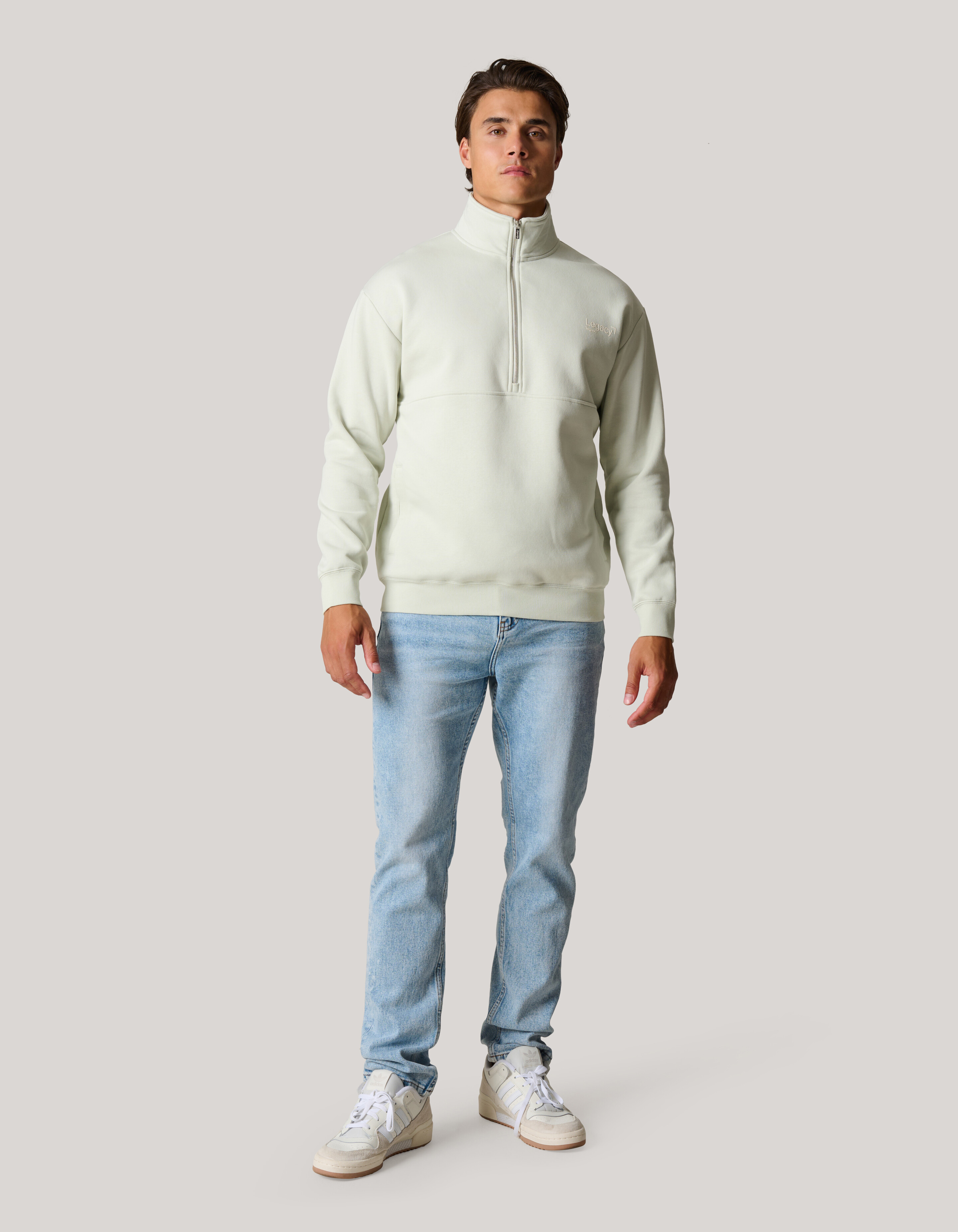 Zipper Sweater Lichtgrijs SHOEBY MEN