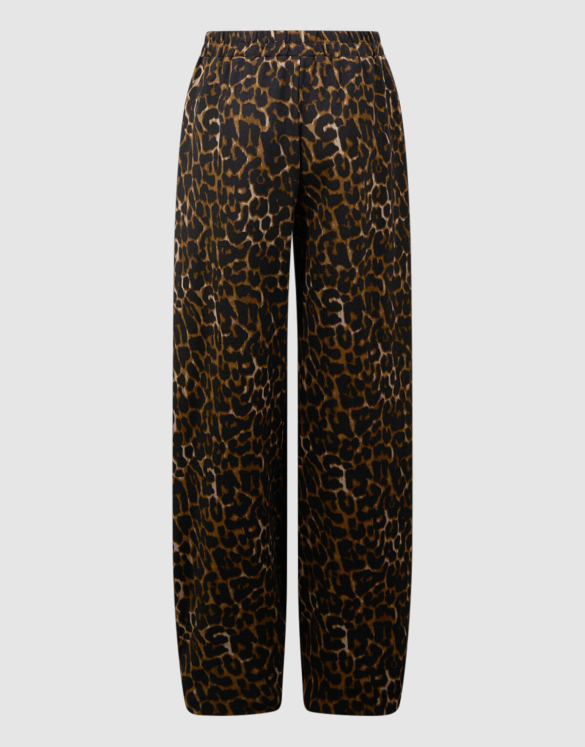 Sporty Leopard Wide Leg Broek Bruin SHOEBY GIRLS