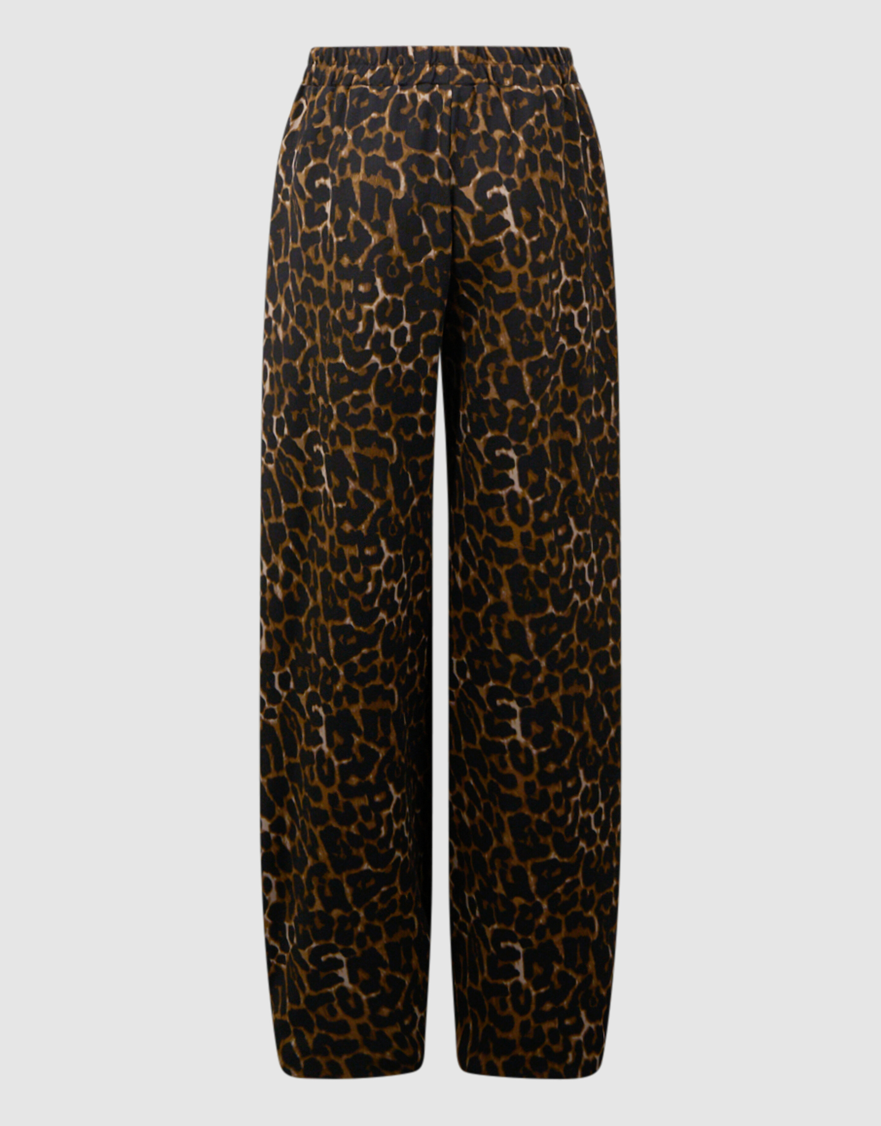 Sporty Leopard Wide Leg Broek Bruin SHOEBY GIRLS