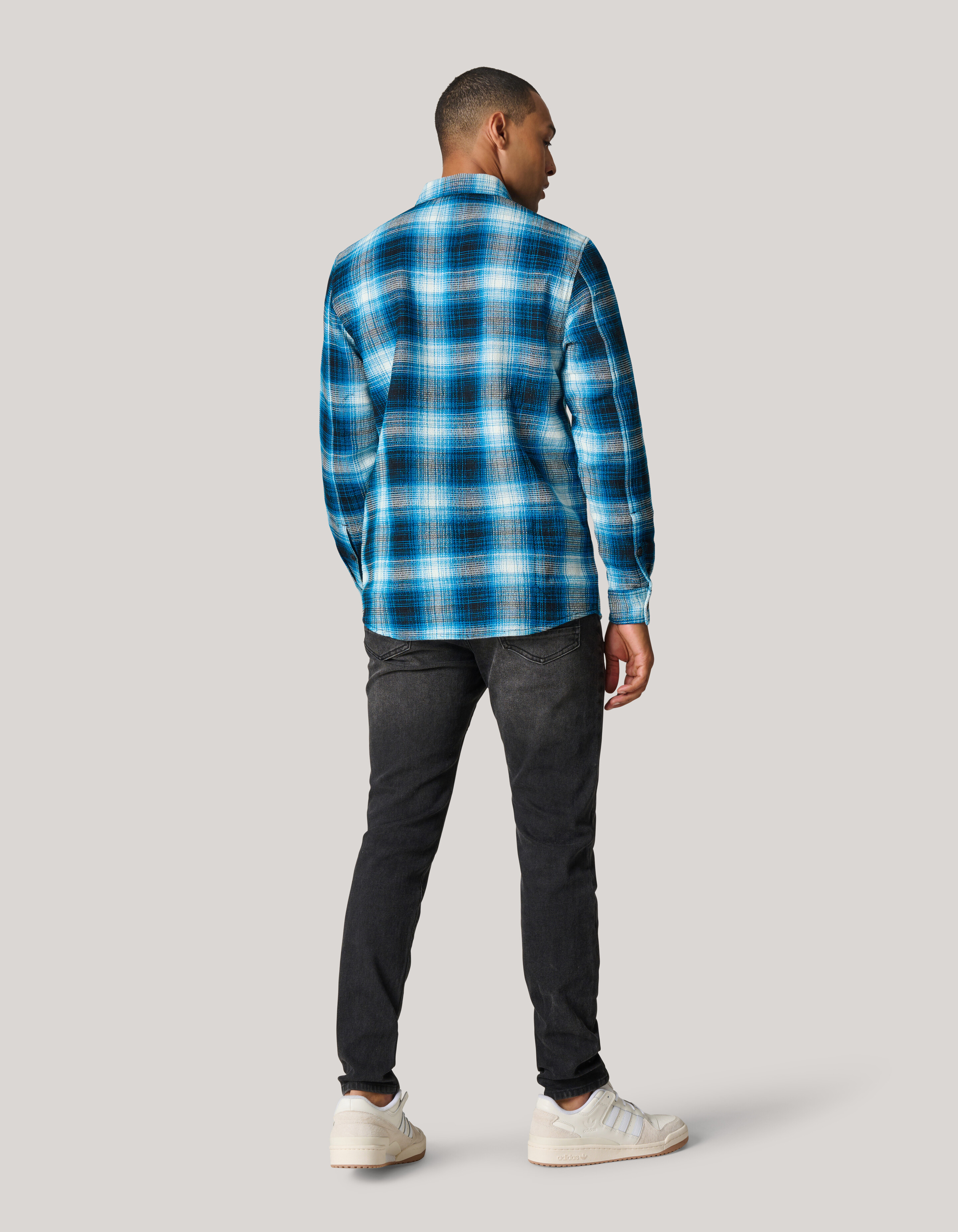 Ruiten Overhemd Donkerblauw SHOEBY MEN