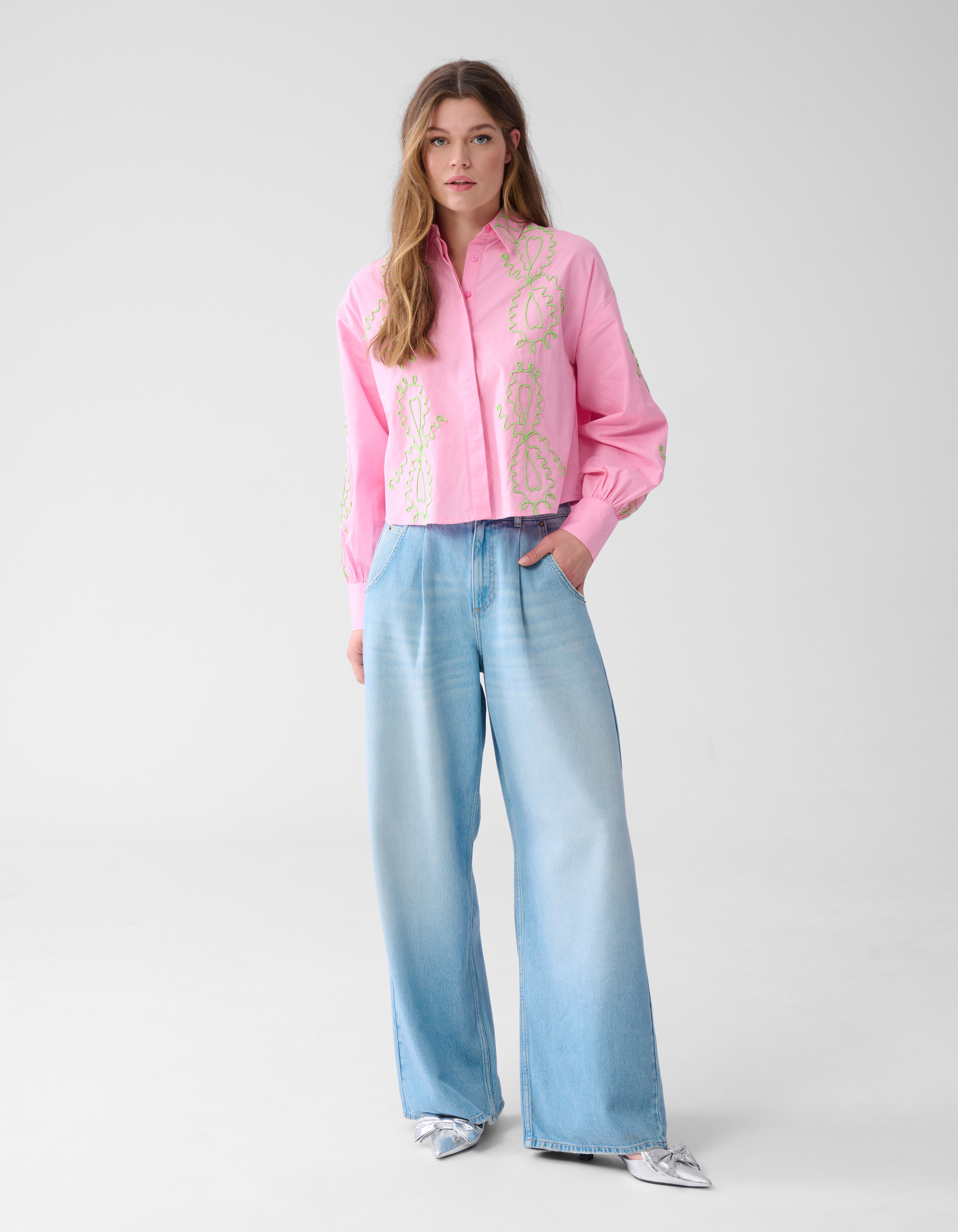 Cropped Blouse Roze SHOEBY WOMEN
