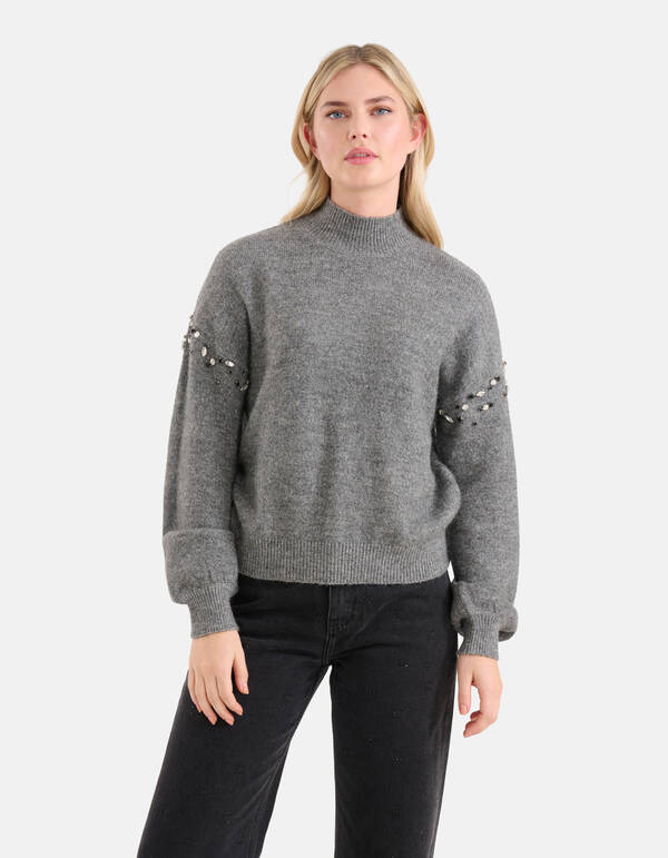 Studs Trui Donkergrijs SHOEBY WOMEN