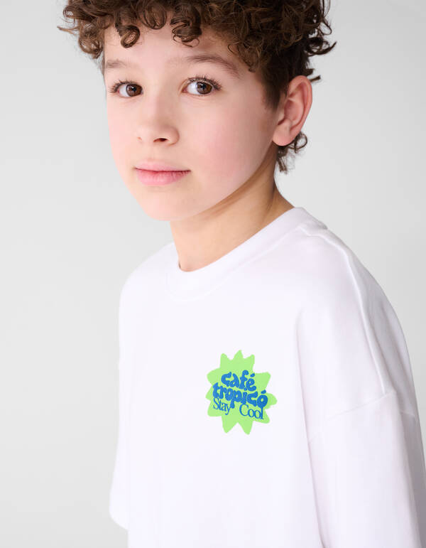 Stay Cool Artwork T-shirt Wit SHOEBY BOYS