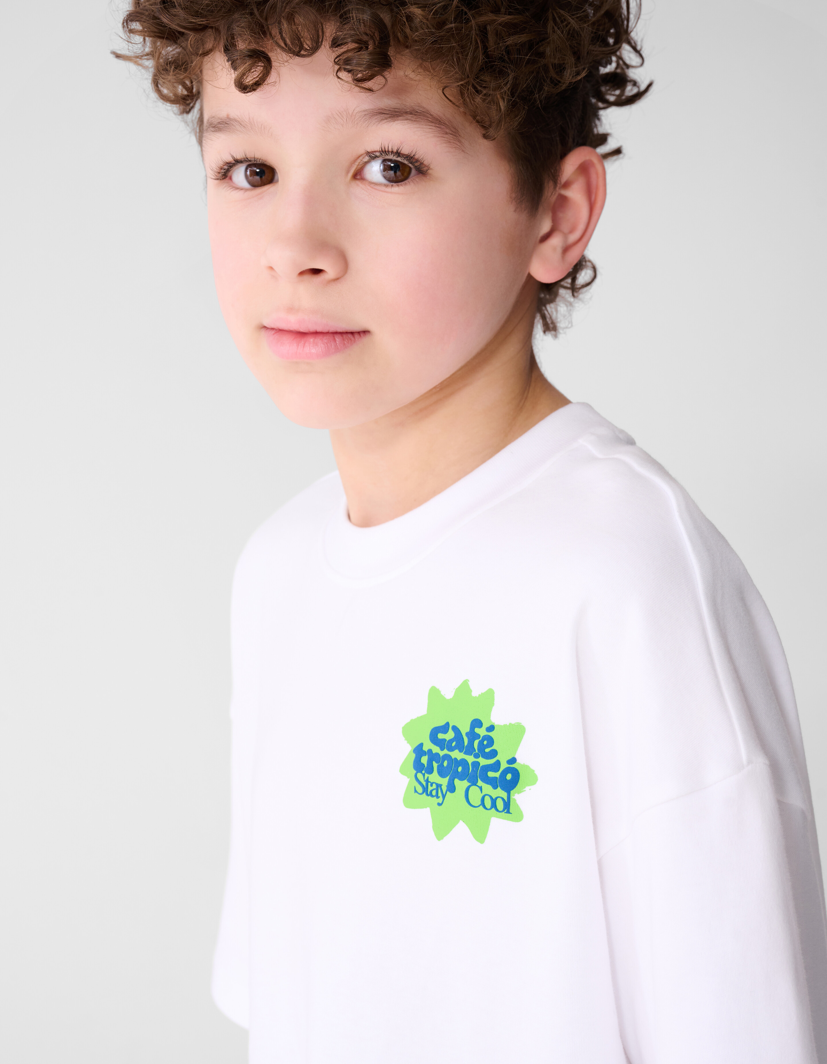 Stay Cool Artwork T-shirt Wit SHOEBY BOYS