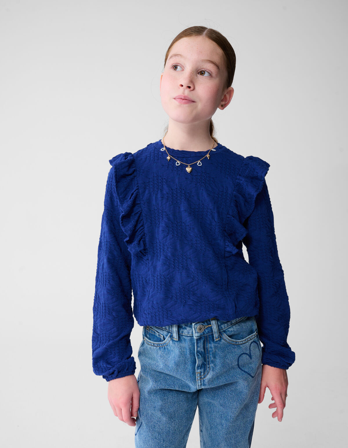Ruffle Top Donkerblauw SHOEBY GIRLS