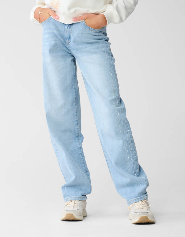 Strass Barrel Fit Jeans Blauw SHOEBY GIRLS