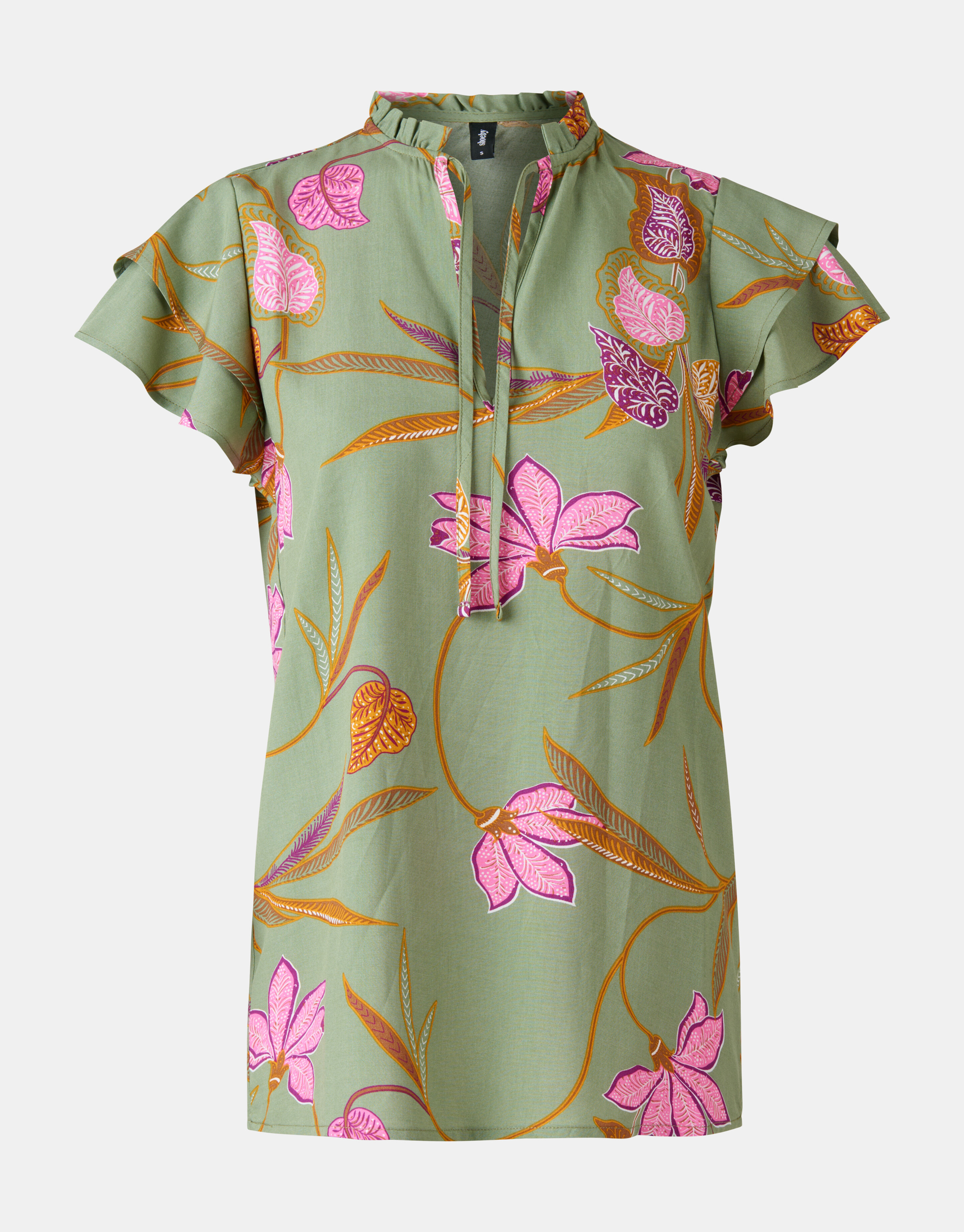 V-hals Print Top Groen SHOEBY WOMEN