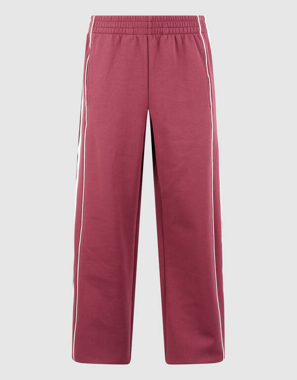 Sporty Tape Wide Leg Fit Broek Donkerrood SHOEBY WOMEN