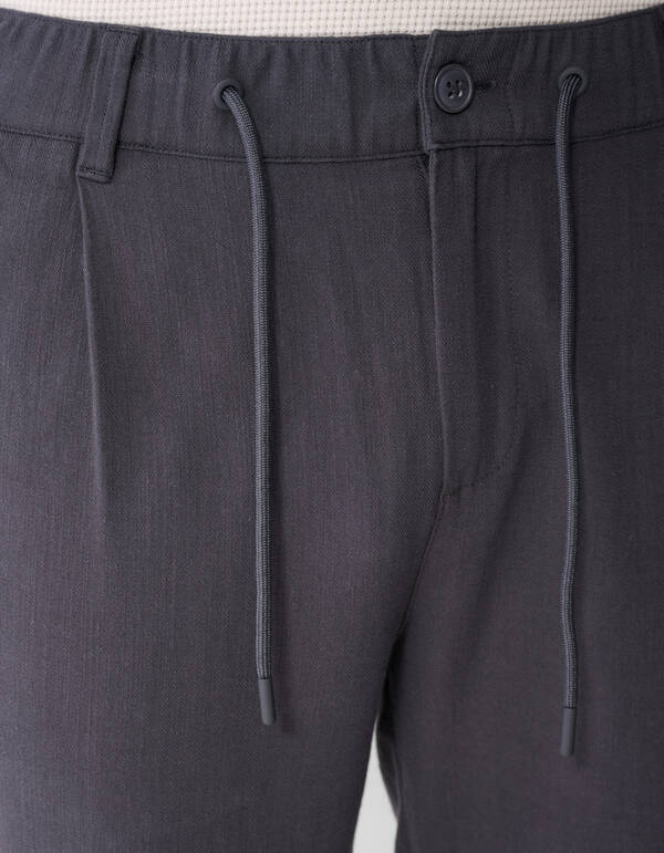 Structuur Regular Fit Broek Donkergrijs SHOEBY MEN