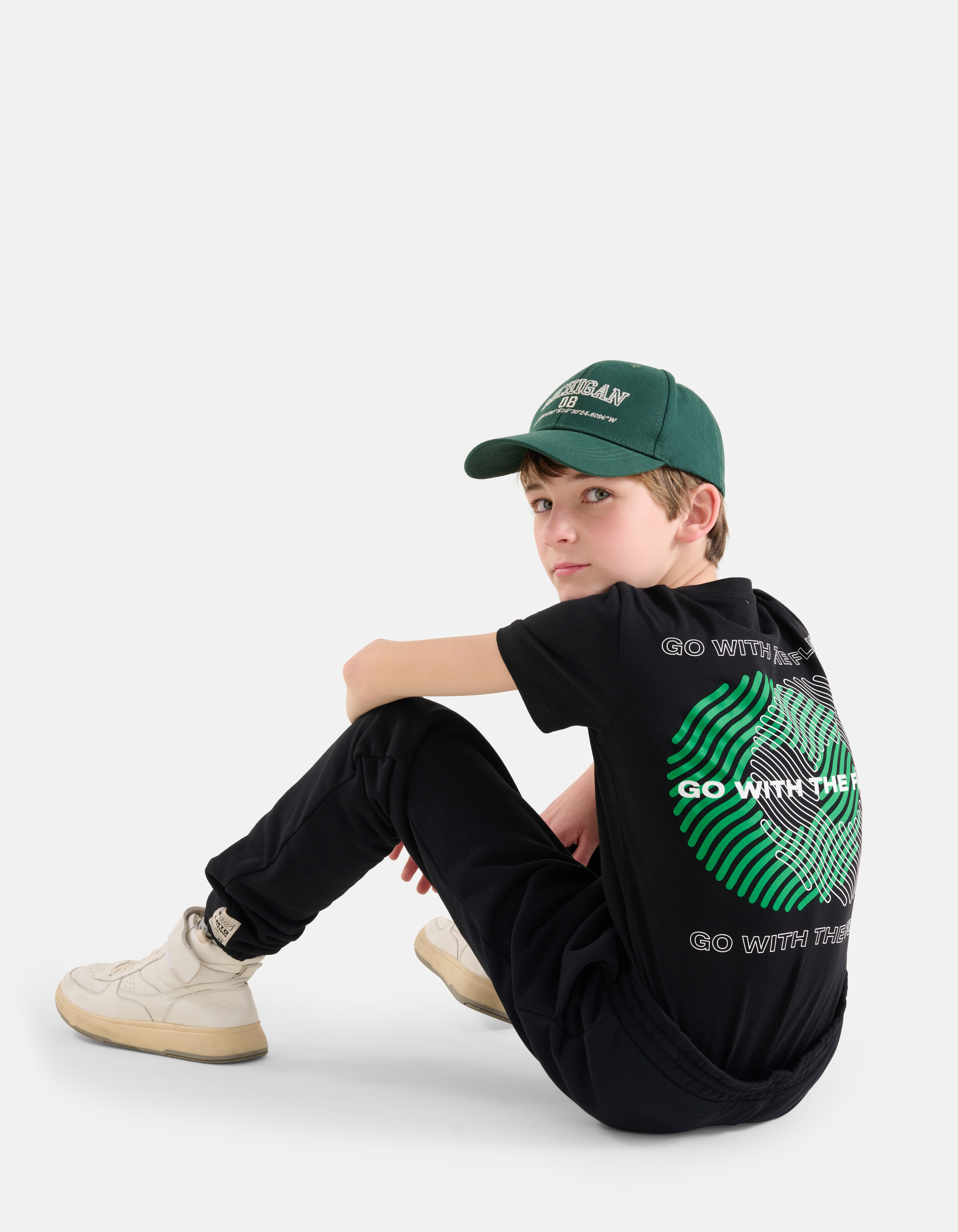 Printed T-shirt Zwart SHOEBY BOYS