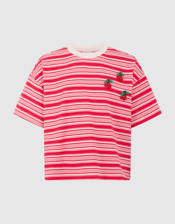 Cropped Cherry T-shirt Rood SHOEBY GIRLS