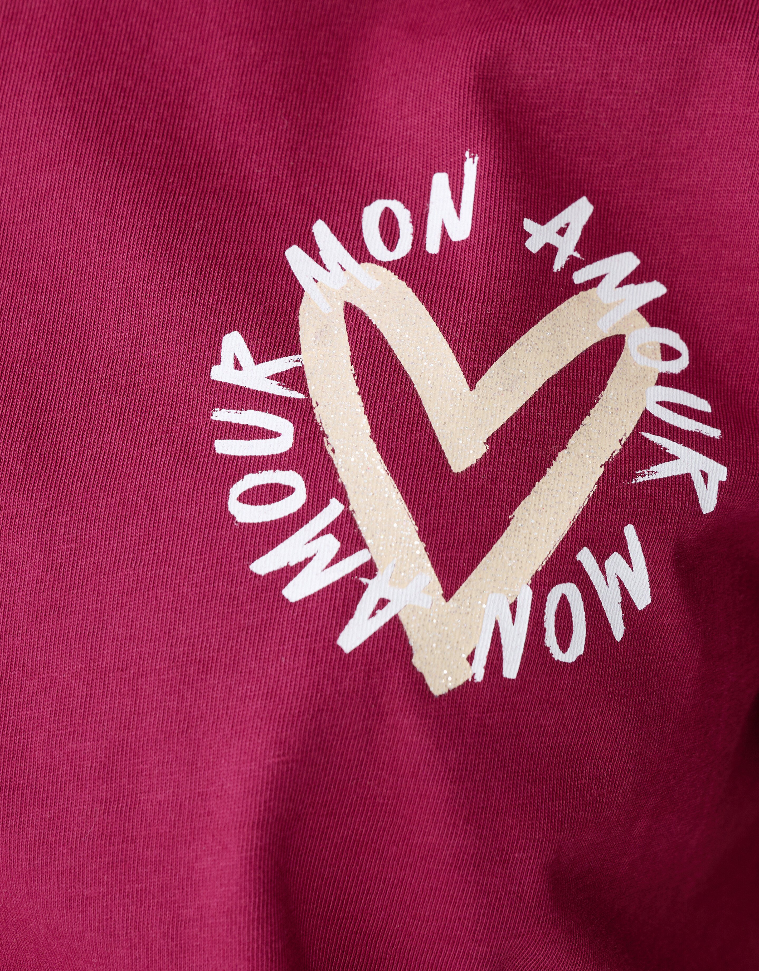 Mon Amour Artwork T-shirt Donkerrood SHOEBY GIRLS
