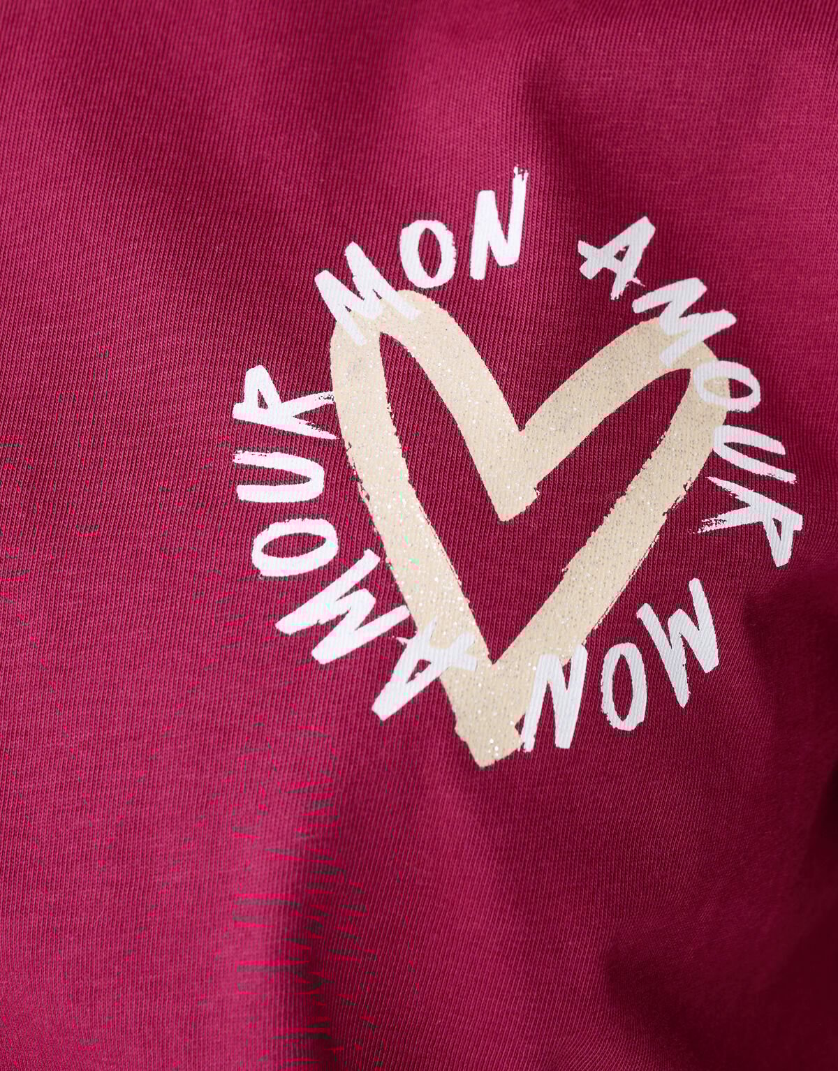 Mon Amour Artwork T-shirt Donkerrood SHOEBY GIRLS