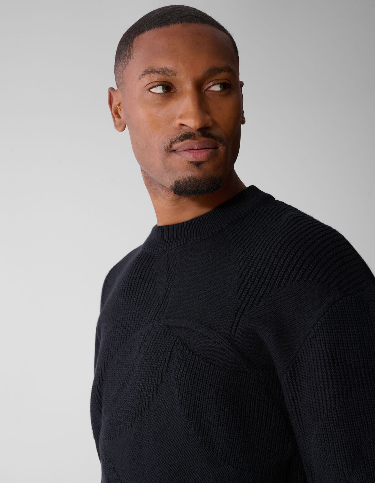 Logoprint Crewneck Gebreide Trui Zwart SHOEBY MEN