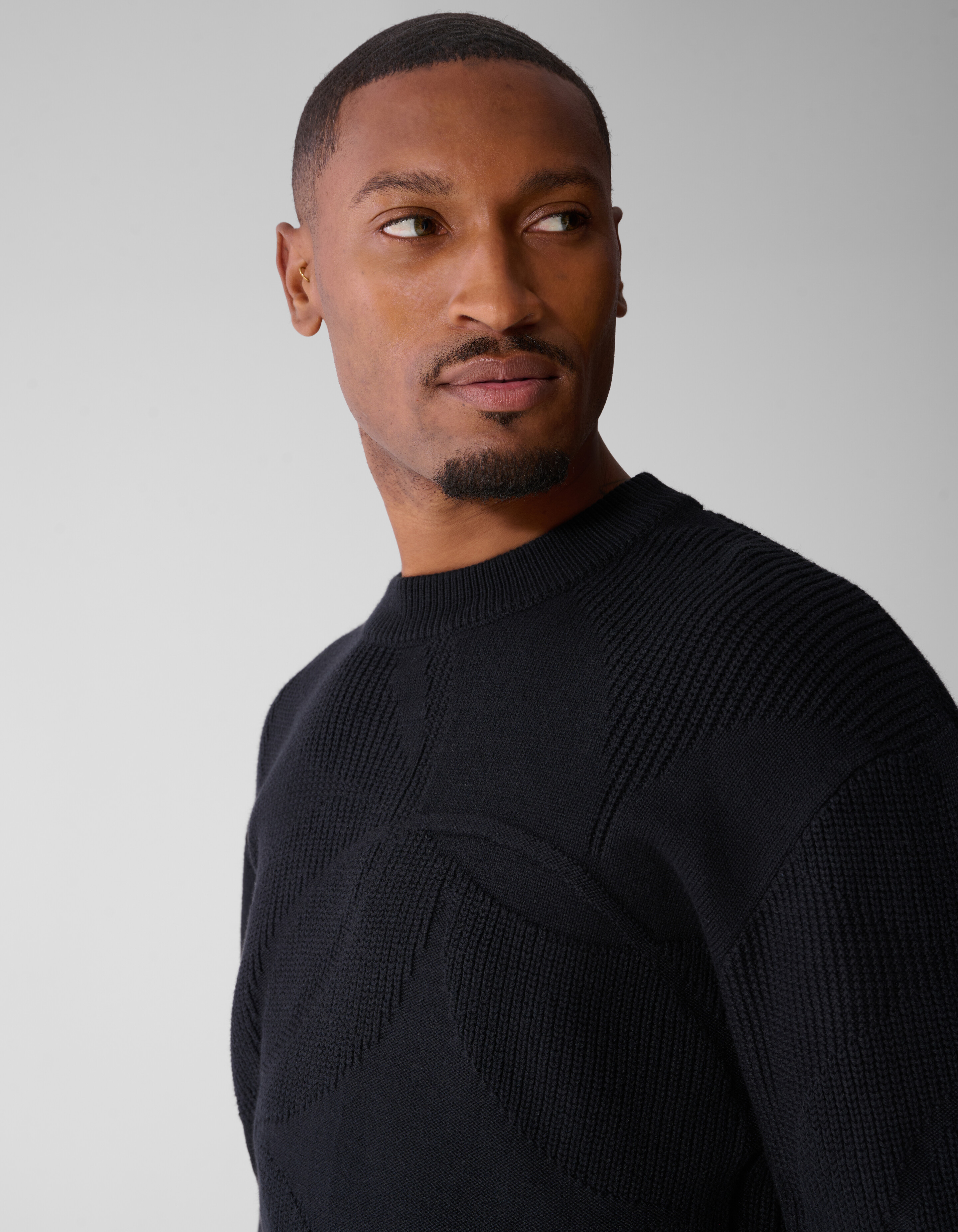Logoprint Crewneck Gebreide Trui Zwart SHOEBY MEN