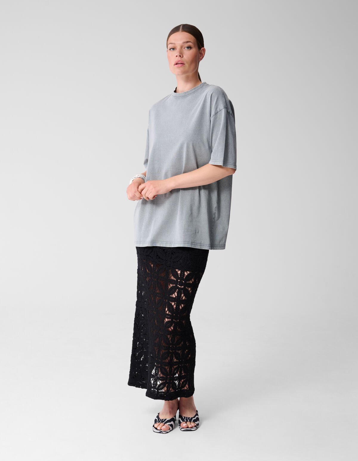 Crochet Maxi Rok Zwart SHOEBY WOMEN