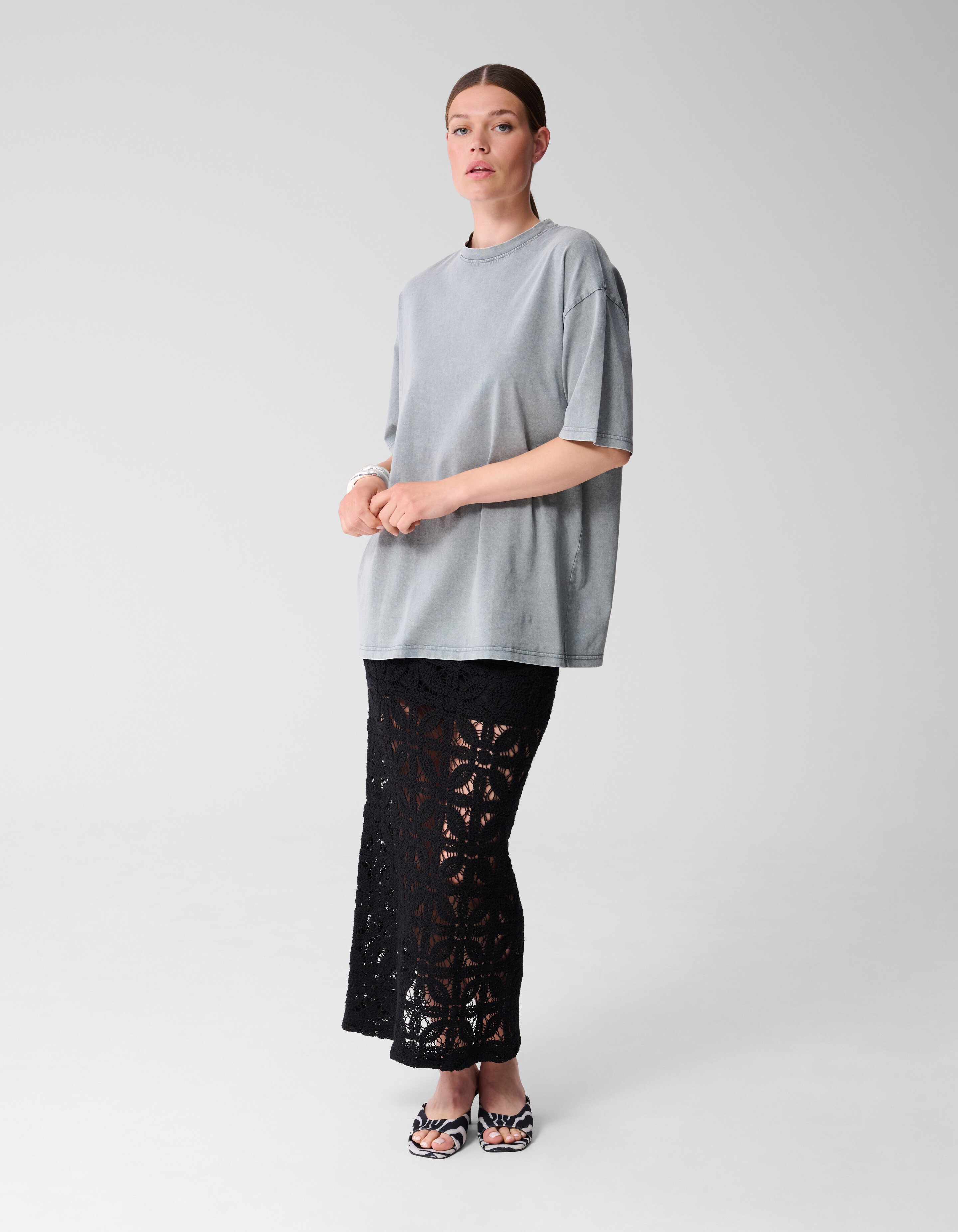 Crochet Maxi Rok Zwart SHOEBY WOMEN