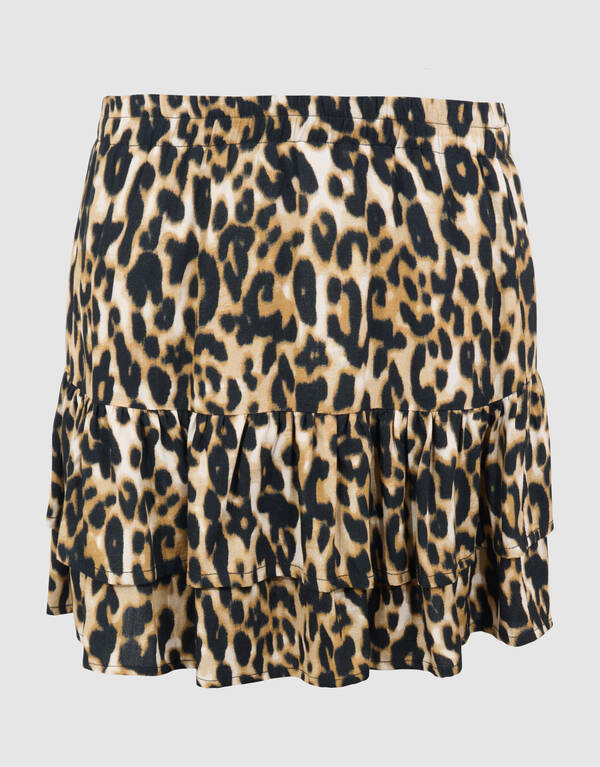 Star Leopard Mini Rok Lichtbruin SHOEBY GIRLS