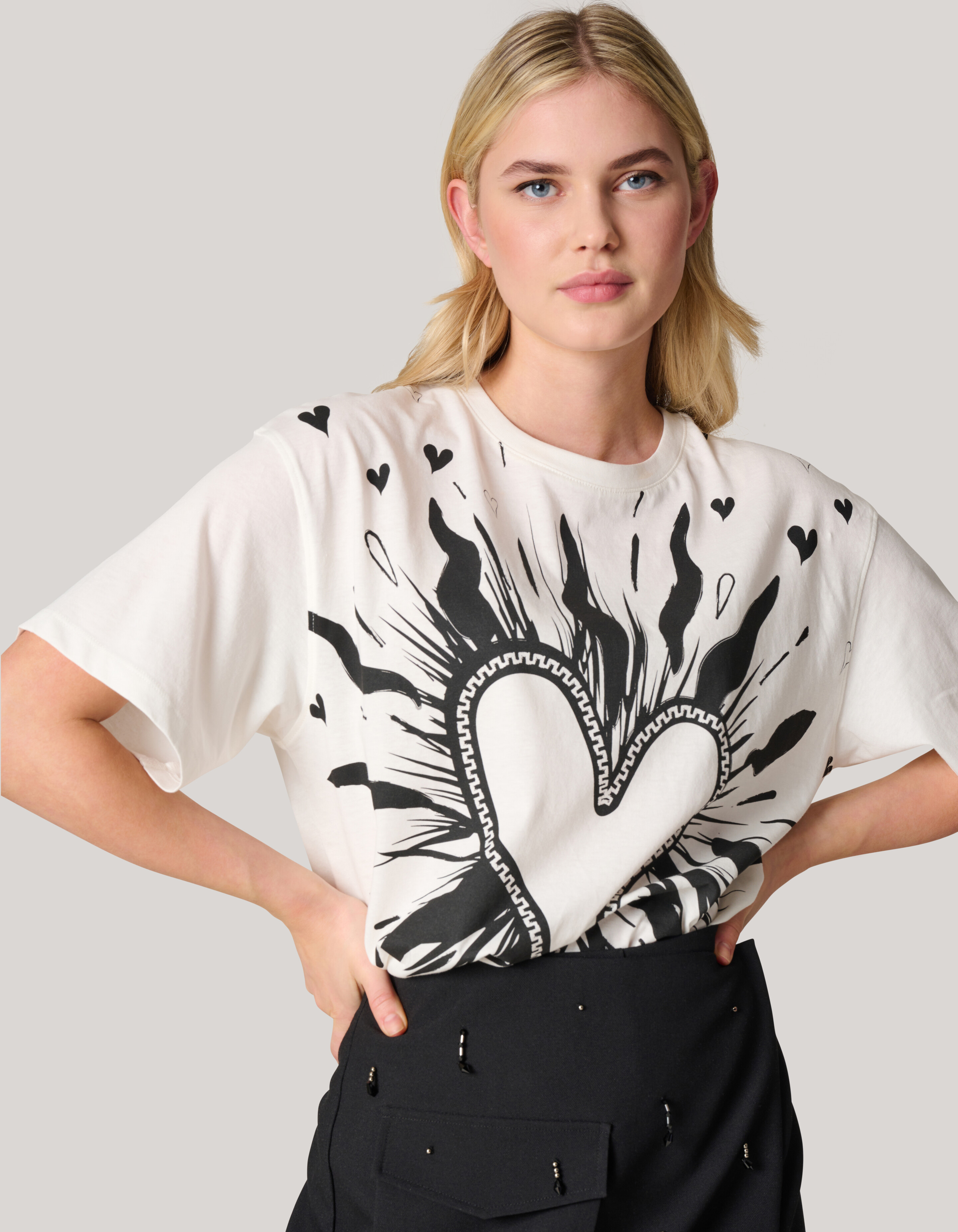 Artwork T-shirt Gebroken Wit SHOEBY WOMEN