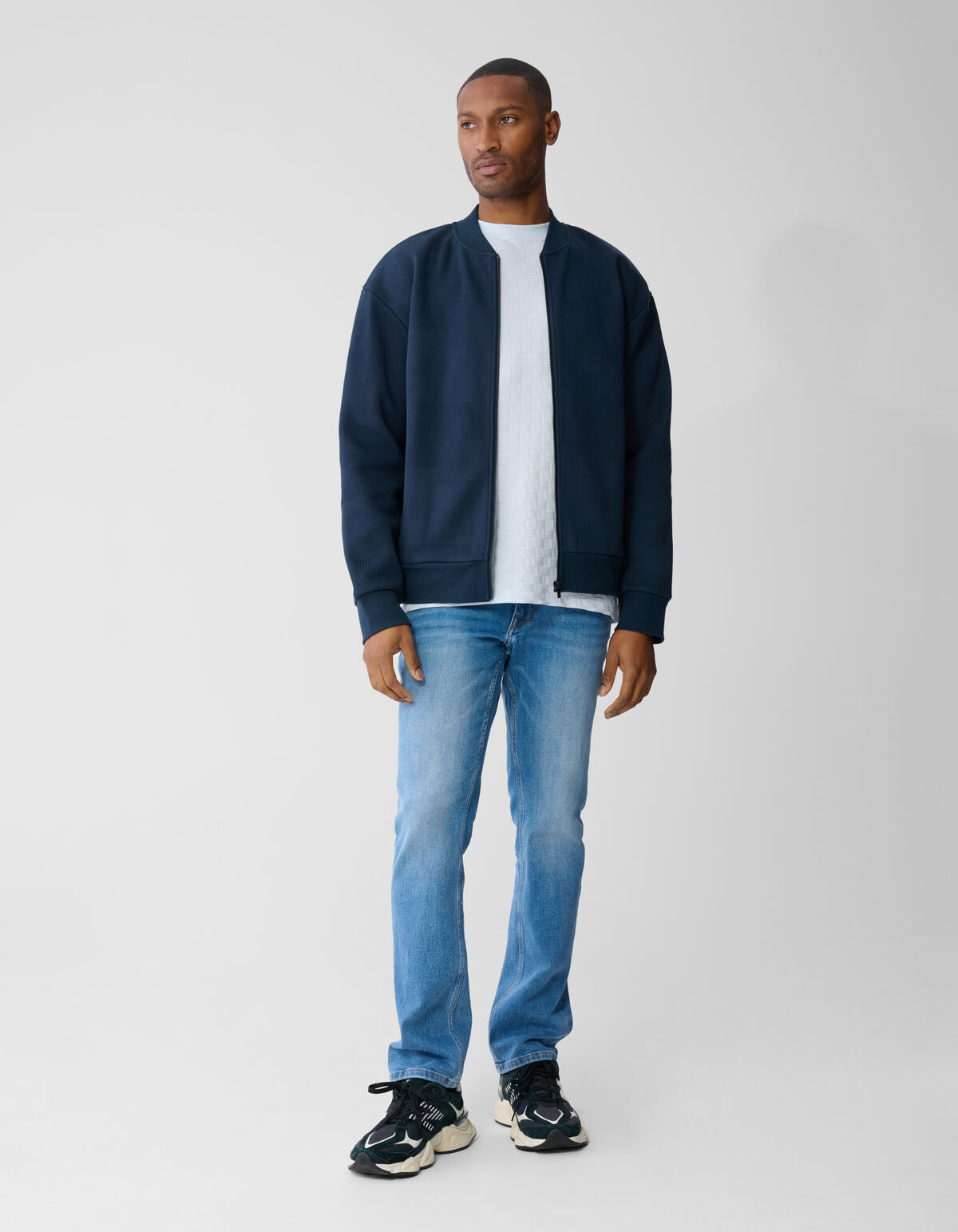 Jacquard Bomber Jack Donkerblauw SHOEBY MEN