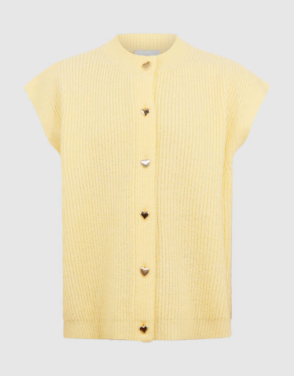 Gebreid Sleeveless Vest Lichtgeel SHOEBY GIRLS
