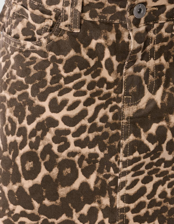 Velvet Leopard Mini Rok Bruin SHOEBY GIRLS