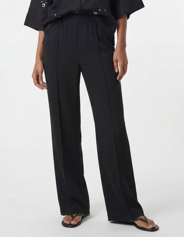 Wide Leg Broek Zwart SHOEBY WOMEN