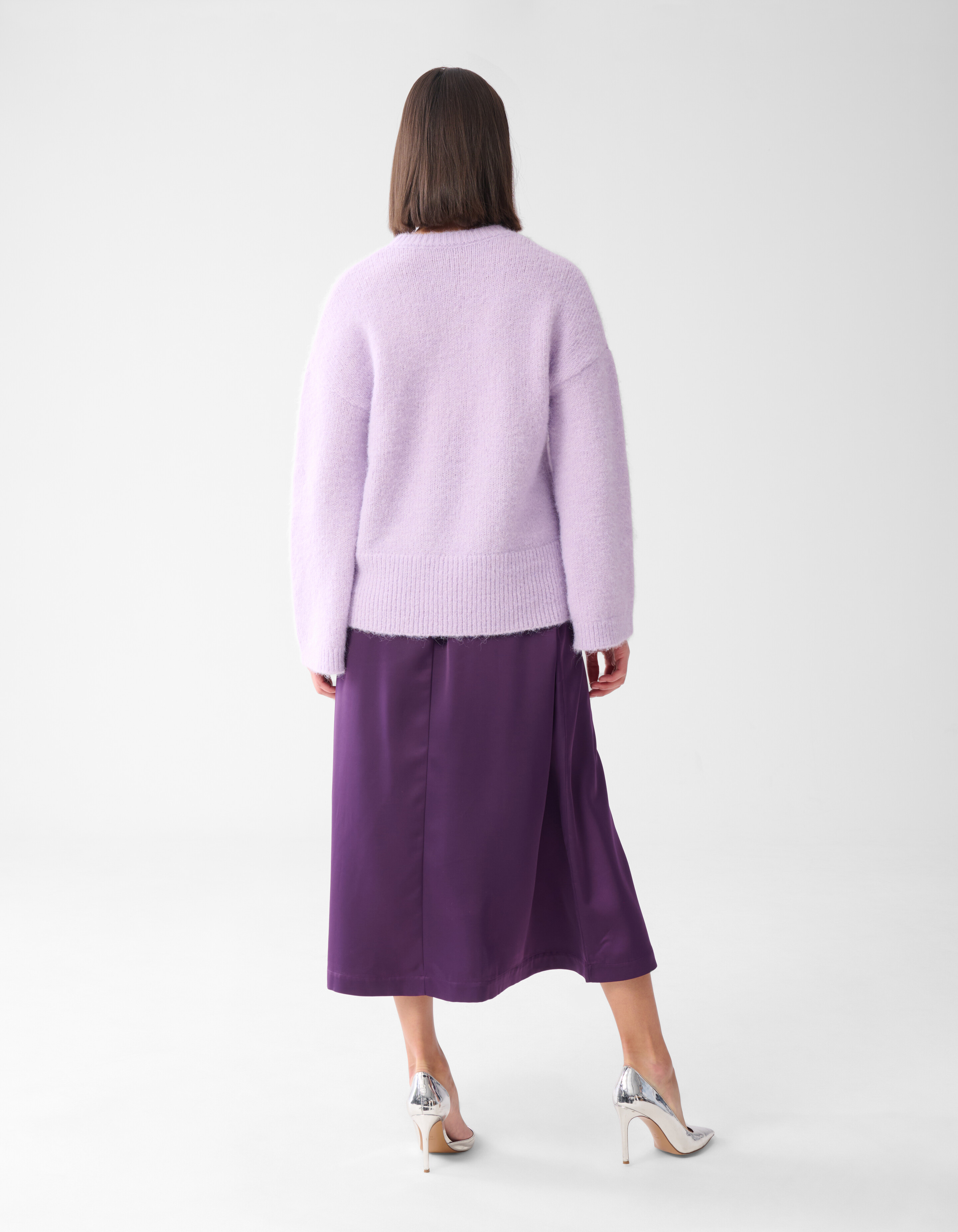 Satijnen Maxi Rok Donkerpaars SHOEBY WOMEN