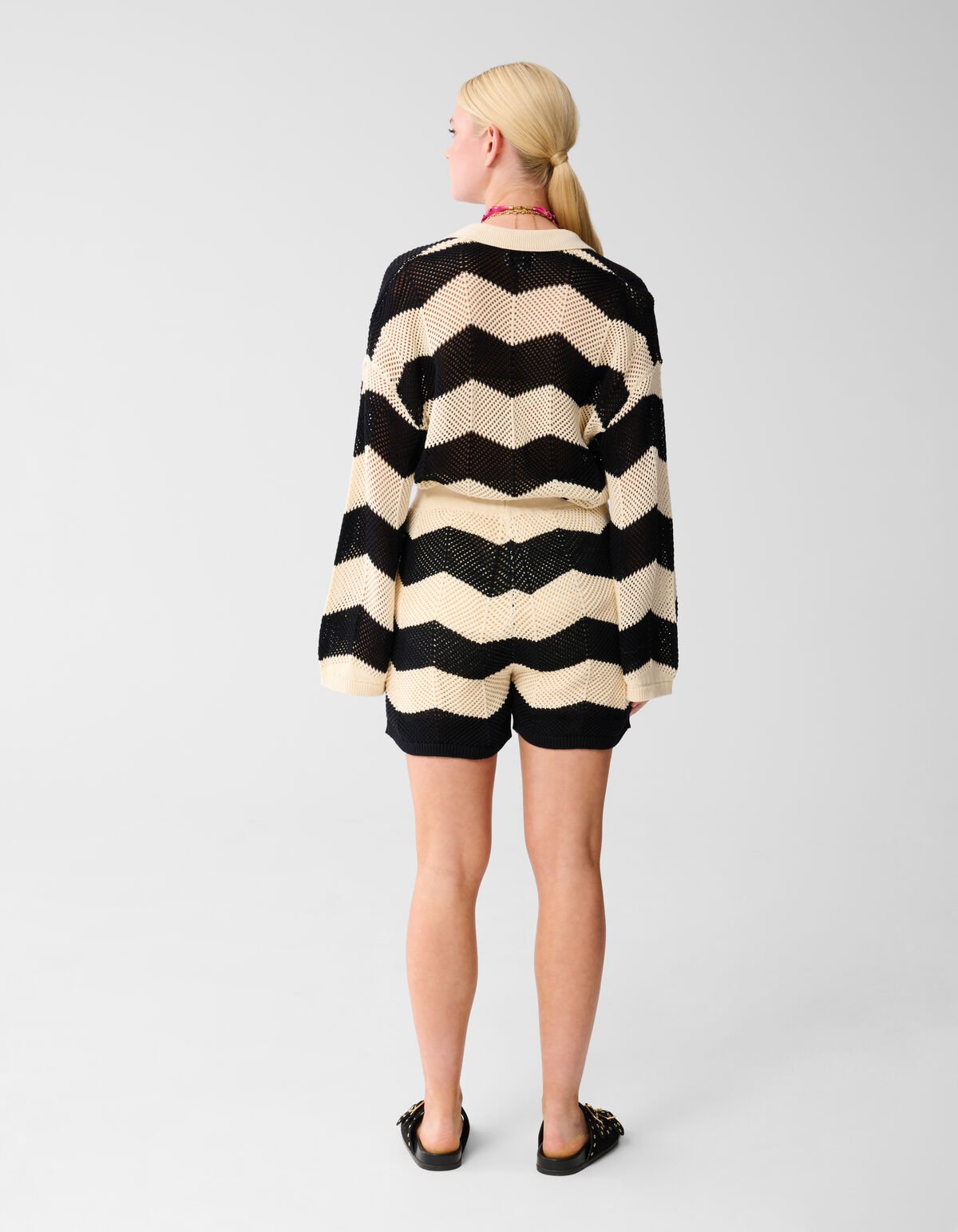 Multi Crochet Short Zwart/Wit SHOEBY WOMEN