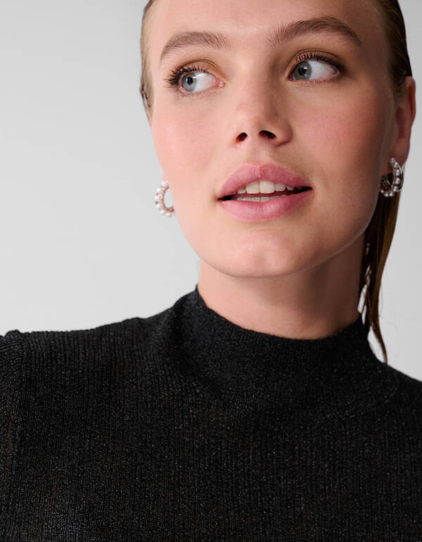 Glitter Col Top Zwart SHOEBY WOMEN