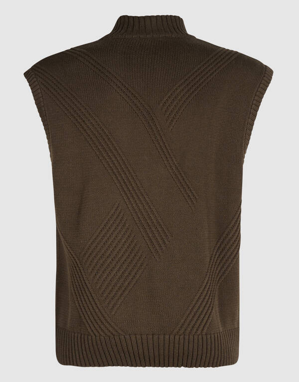 Gebreide Bodywarmer Donkerbruin SHOEBY MEN