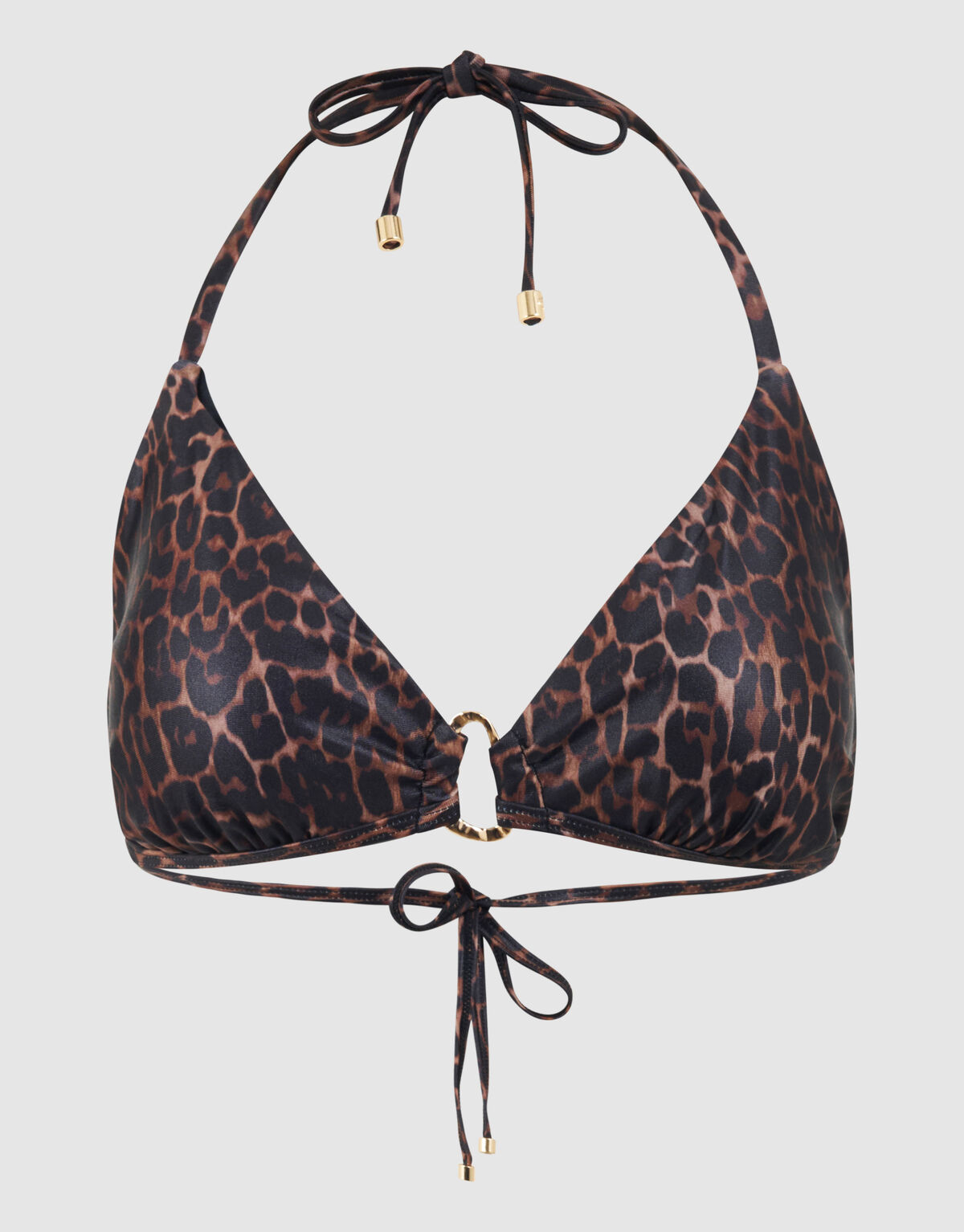 Organic Leopard Bikini Top Donkerbruin SHOEBY ACCESSOIRES