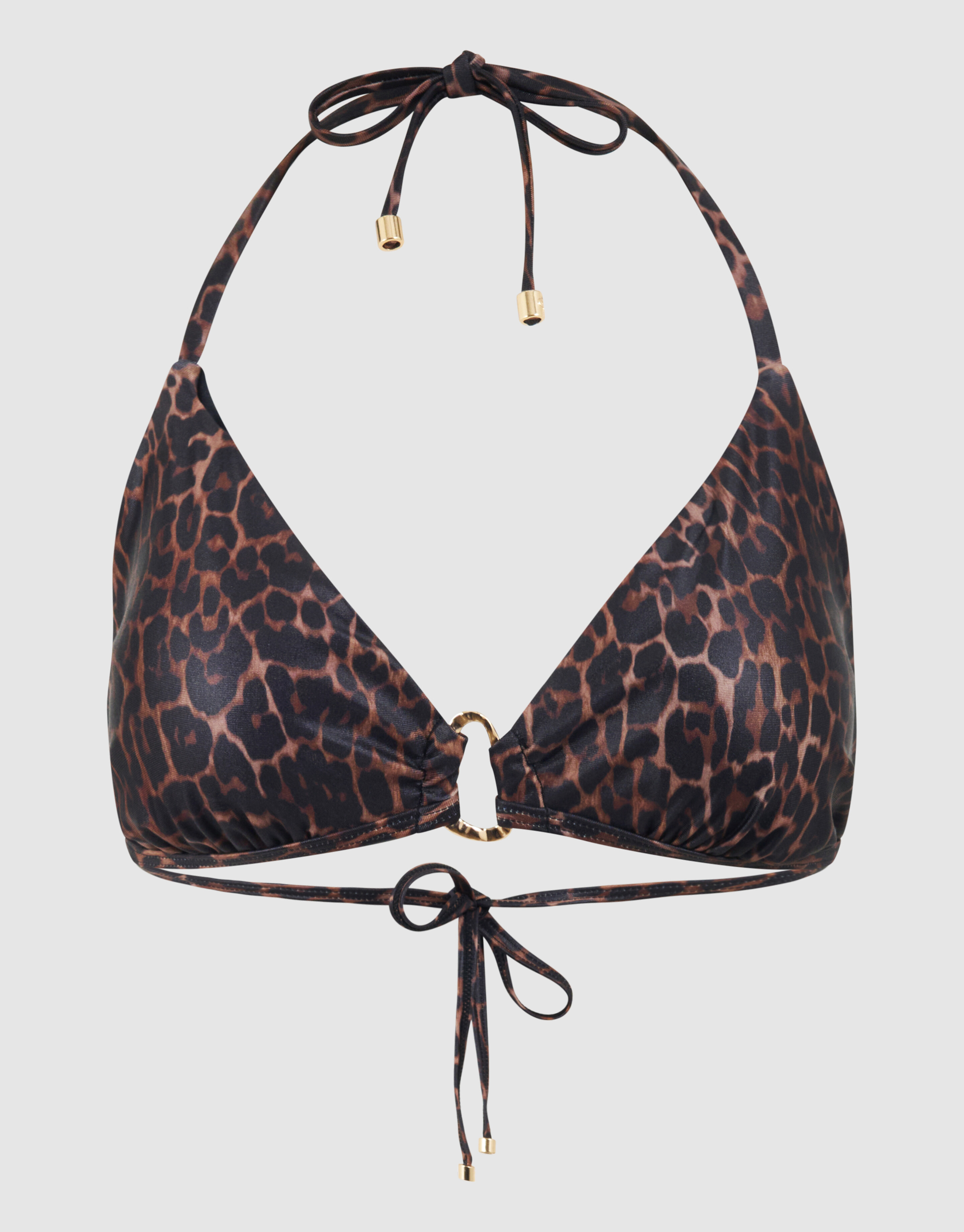 Organic Leopard Bikini Top Donkerbruin SHOEBY ACCESSOIRES