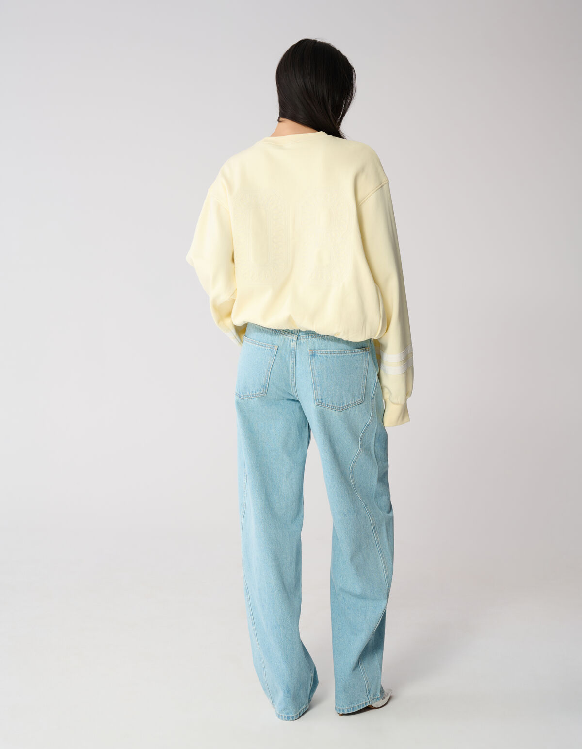 Varsity Cord Sweater Lichtgeel SHOEBY WOMEN